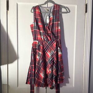 Banana Republic Red and Black Plaid Mini Dress